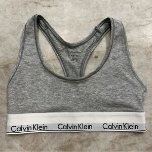 Iconic Calvin Klein Sports Bra! Modern Cotton Unlined Bralette in Grey!!
